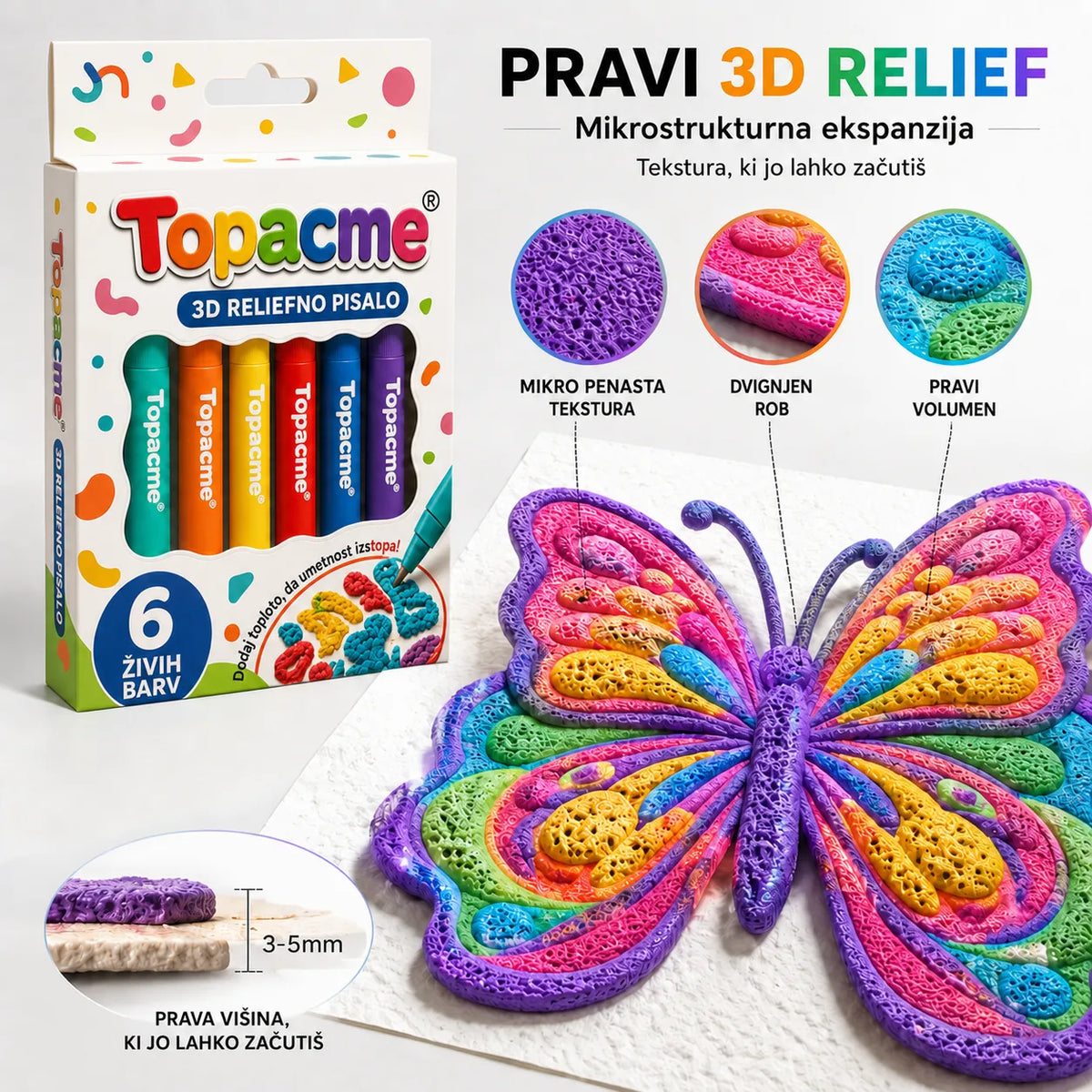 Prihranite 50 % z današnjim naročilom | Topacme® 3D pisalo za reliefno umetnost – spremenite ravne risbe v otipljive 3D umetnine 🪄