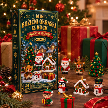 Adventni koledar – 24 mini božični okraski iz kock