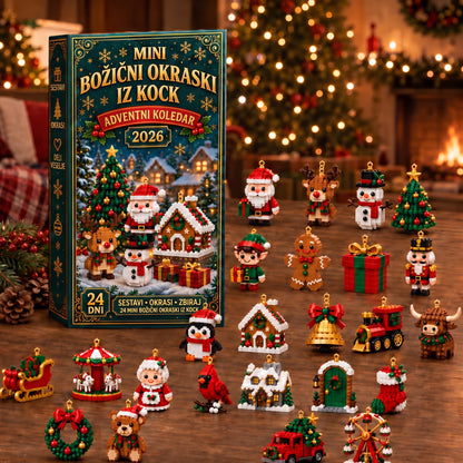 Adventni koledar – 24 mini božični okraski iz kock