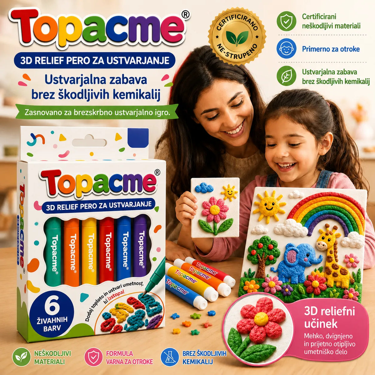 Prihranite 50 % z današnjim naročilom | Topacme® 3D pisalo za reliefno umetnost – spremenite ravne risbe v otipljive 3D umetnine 🪄