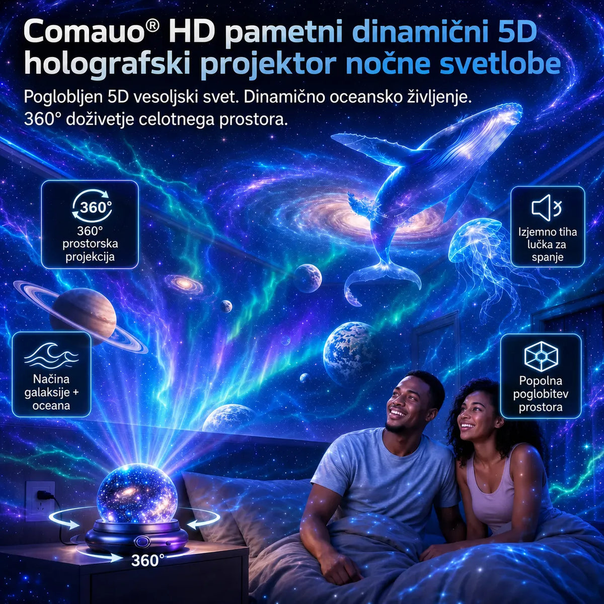 🌌 5D holografski projektor zvezd Comauo®