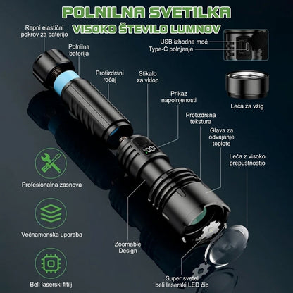 🔥 NAJBOLJŠA POSEBNA PONUDBA: 70 % POPUST + 🎁 2026 Super Bright Ultimate Tactical Survival Flashlight · VEČ KOT 2 MILIJONA PRODANIH · 80X SVETLEJŠA · 120 UR DELOVANJA · VOJAŠKA COB LED TEHNOLOGIJA